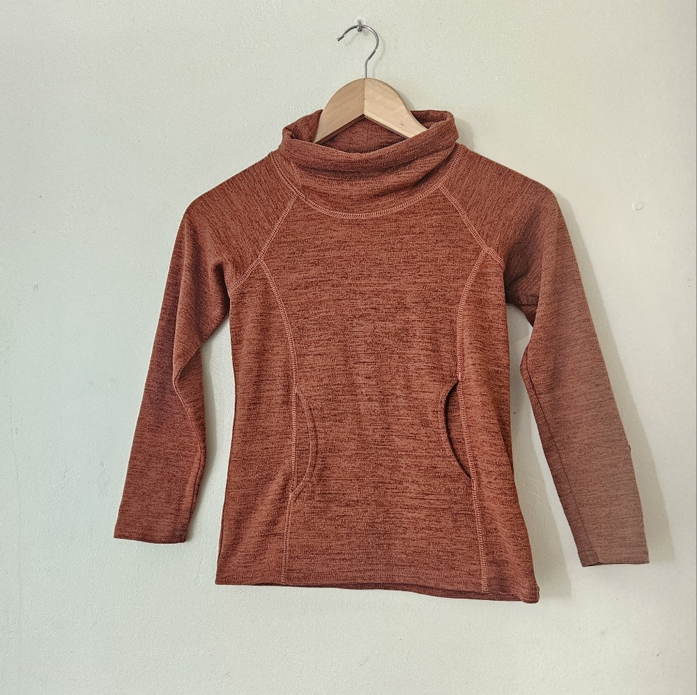 Kuhl Girls Cowlneck anorak pocket orange pullover sweater